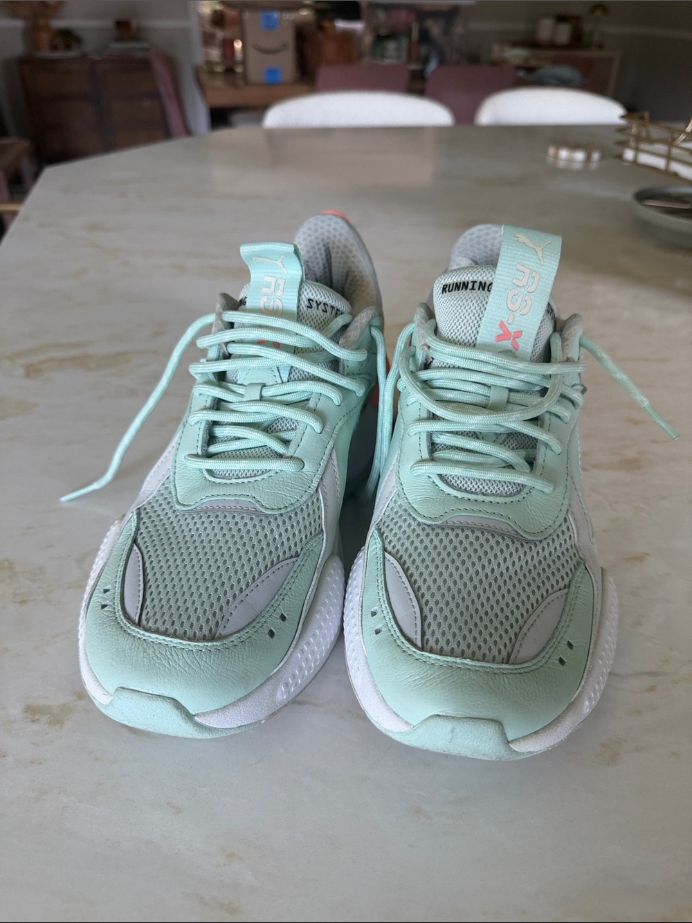 Mint Green Athletic Sneakers - Lightweight Lace-Up